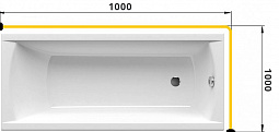 Карниз для ванны  Г-образный 100x100 