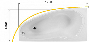 Карниз для ванны  дуговой 125x125 